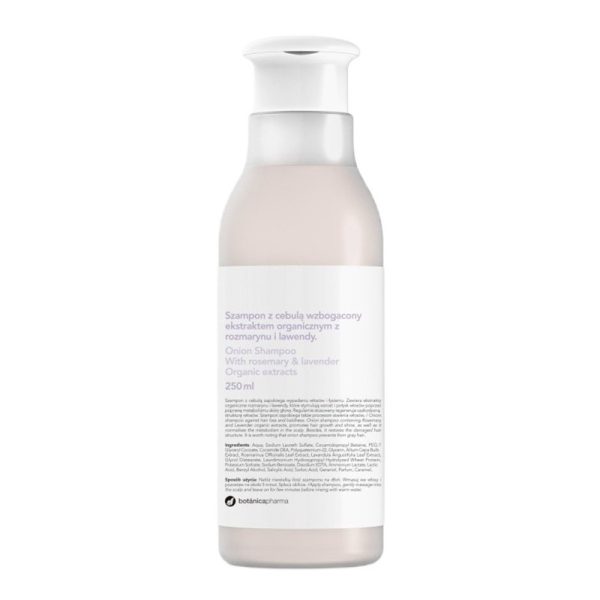 Botanicapharma Szampon z cebulą wzbogacony ekstraktem organicznym z rozmarynu i lawendy 250ml