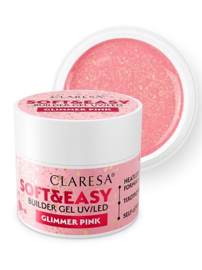Claresa Soft&Easy Builder Gel żel budujący Glimmer Pink 12g