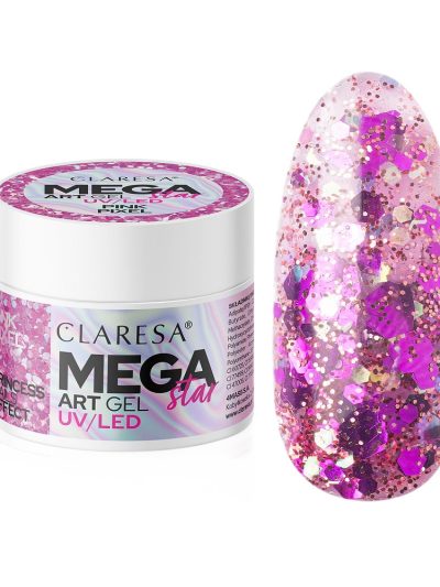 Claresa MegaStar Art Gel żel do zdobień Pink Pixel 10g