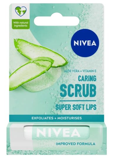 Nivea Caring Scrub pielęgnujący peeling do ust Aloes 4.8g