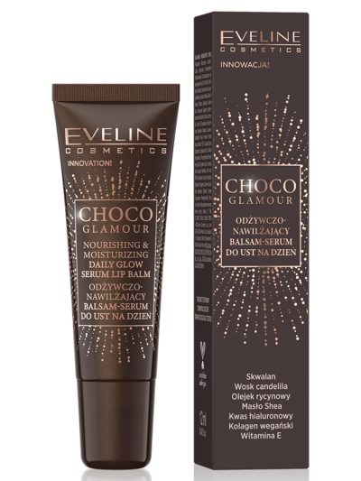 Eveline Cosmetics Choco Glamour odżywczo-nawilżający balsam-serum do ust na dzień 12ml
