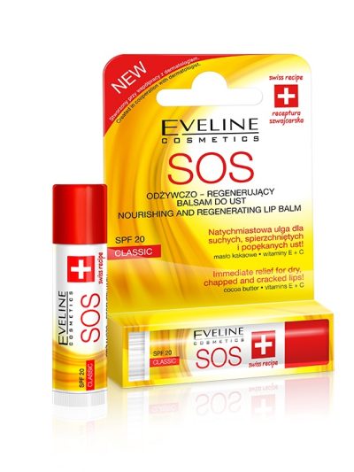 Eveline Cosmetics SOS odżywczo-regenerujący balsam do ust SPF20 Classic 4.5ml