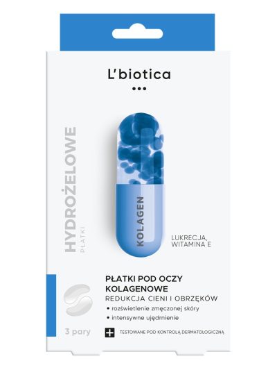 L'biotica Kolagenowe płatki pod oczy redukujące cienie i obrzęki 3 pary