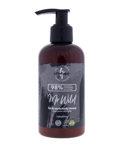 4organic Mr Wild żel do mycia brody i twarzy cyprysowo-imbirowy 200ml