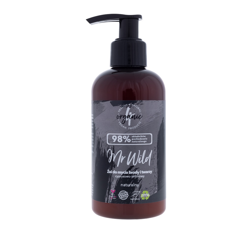 4organic 4organic Mr Wild żel do mycia brody i twarzy cyprysowo-imbirowy 200ml — Inhaltsstoffe und Bewertung