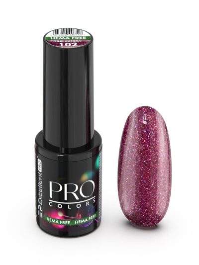 Excellent PRO Pro Colors Hema Free lakier hybrydowy 102 Pink Aurora 7g