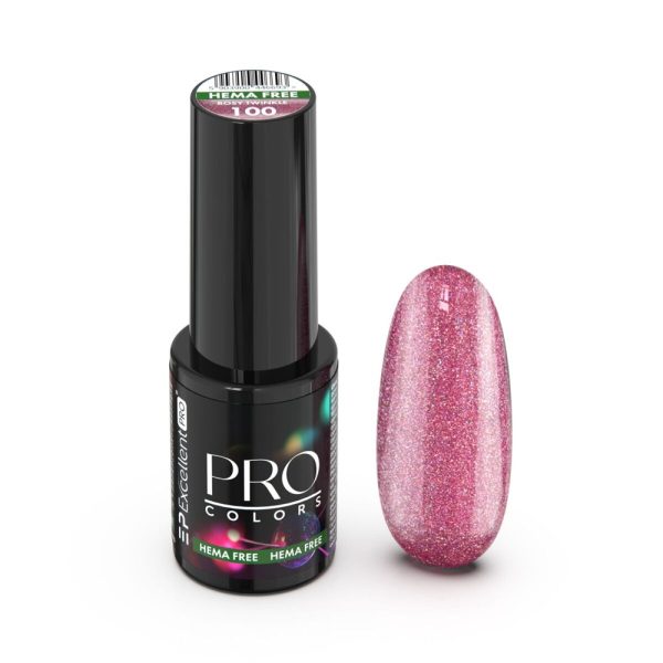 Excellent PRO Pro Colors Hema Free lakier hybrydowy 100 Rosy Twinkle 7g