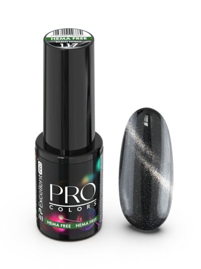 Excellent PRO Pro Colors Hema Free CatEye lakier hybrydowy 117 Silent Night 7g