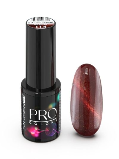 Excellent PRO Pro Colors CatEye lakier hybrydowy 114 Red Bauble 7g
