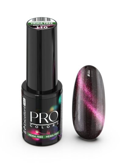 Excellent PRO Pro Colors Hema Free CatEye lakier hybrydowy 110 Ruby Gravity 7g