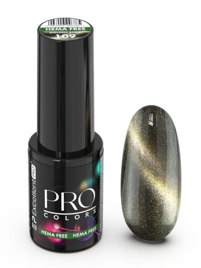 Excellent PRO Pro Colors Hema Free CatEye lakier hybrydowy 109 Golden Aura 7g