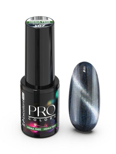 Excellent PRO Pro Colors Hema Free CatEye lakier hybrydowy 107 Blue Comet 7g