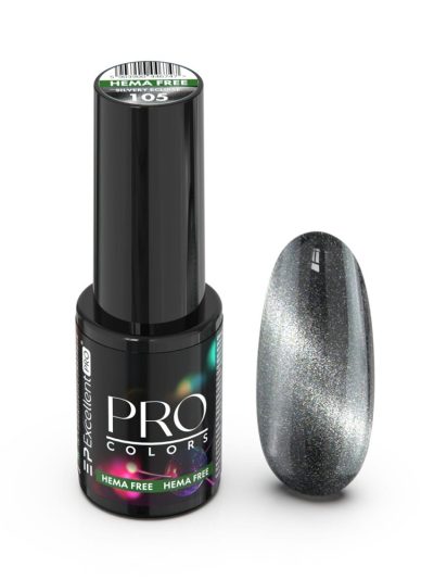 Excellent PRO Pro Colors Hema Free CatEye lakier hybrydowy 105 Silvery Eclipse 7g
