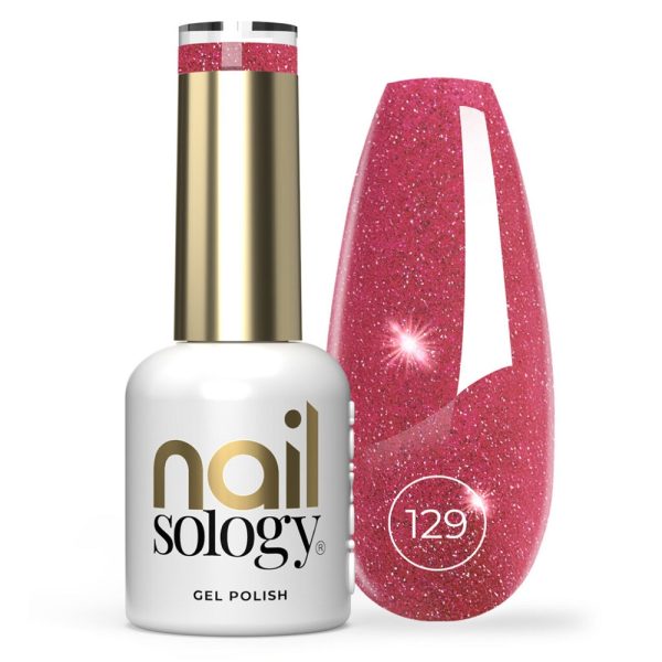 Clavier Nailsology lakier hybrydowy z brokatem 129 Lambada Pink 8ml