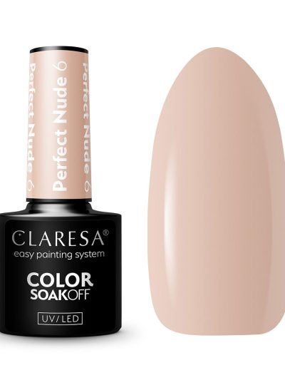 Claresa Color Soak Off UV/LED Perfect Nude lakier hybrydowy 6 5g