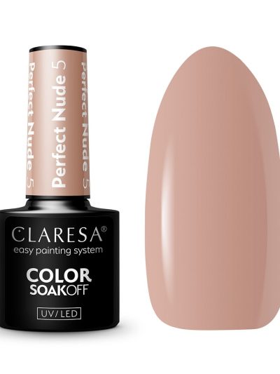 Claresa Color Soak Off UV/LED Perfect Nude lakier hybrydowy 5 5g