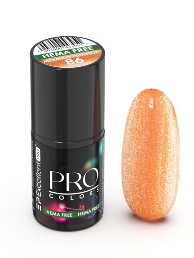 Excellent PRO Pro Colors Hema Free lakier hybrydowy 86 Mermaid Orange 7g