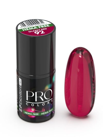 Excellent PRO Pro Colors Hema Free lakier hybrydowy 92 Glassy Red 7g