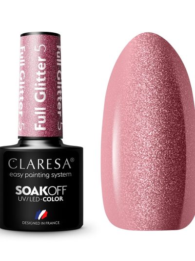 Claresa Soak Off UV/LED Full Glitter lakier hybrydowy 5 5g