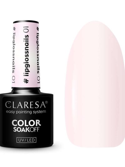 Claresa Color Soak Off UV/LED lakier hybrydowy Lipglossnails 01 5g