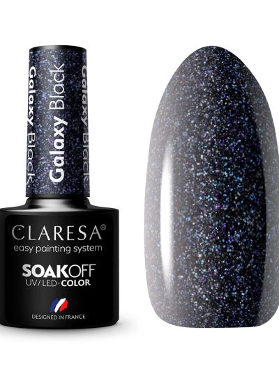 Claresa Soak Off UV/LED lakier hybrydowy Galaxy Black 5g