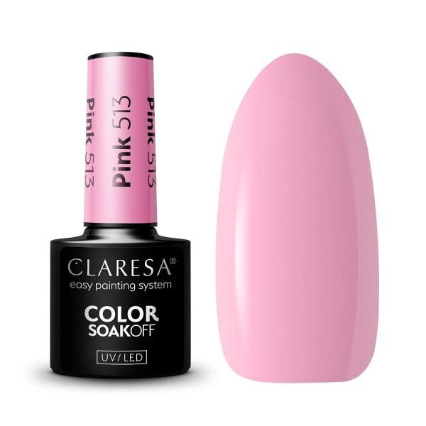 Claresa Color Soak Off UV/LED Pink lakier hybrydowy 513 5g