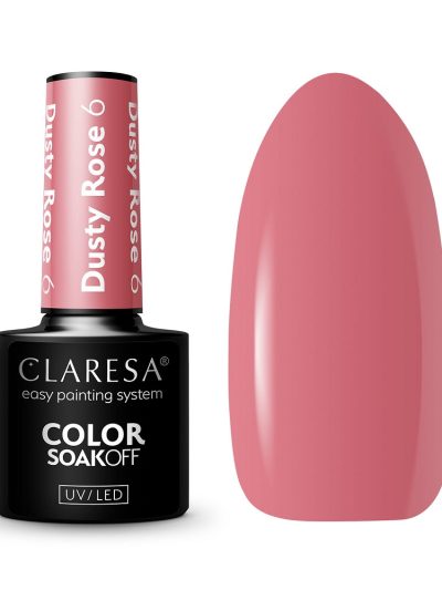 Claresa Soak Off UV/LED Dusty Rose lakier hybrydowy 6 5g