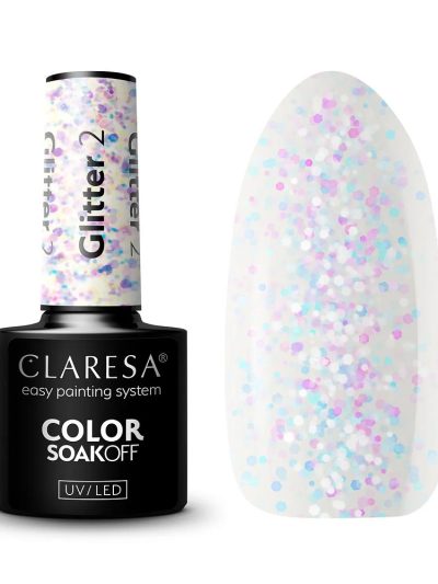 Claresa Color Soak Off UV/LED Glitter lakier hybrydowy 2 5g