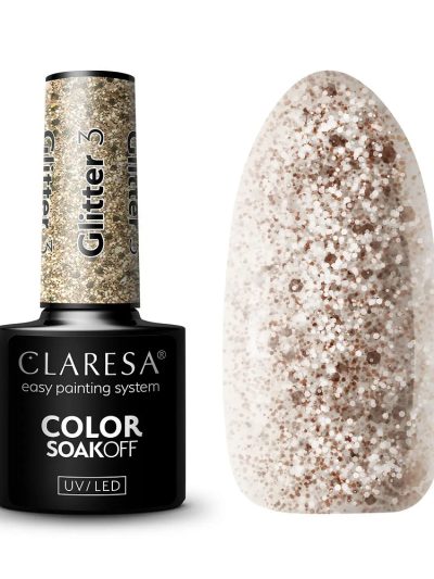 Claresa Color Soak Off UV/LED Glitter lakier hybrydowy 3 5g