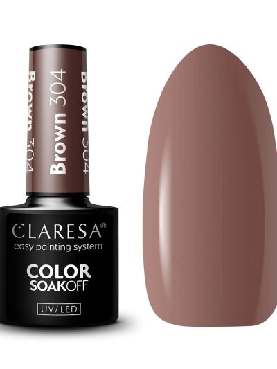Claresa Color Soak Off UV/LED Brown lakier hybrydowy 304 5g