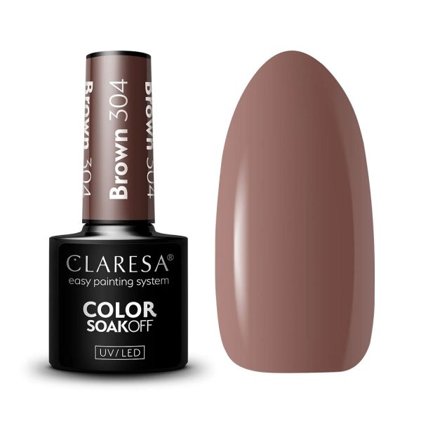 Claresa Color Soak Off UV/LED Brown lakier hybrydowy 304 5g
