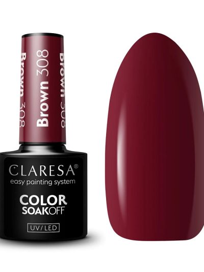 Claresa Color Soak Off UV/LED Brown lakier hybrydowy 308 5g