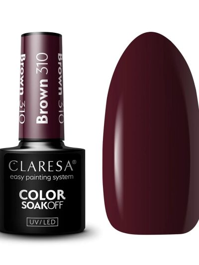 Claresa Color Soak Off UV/LED Brown lakier hybrydowy 310 5g
