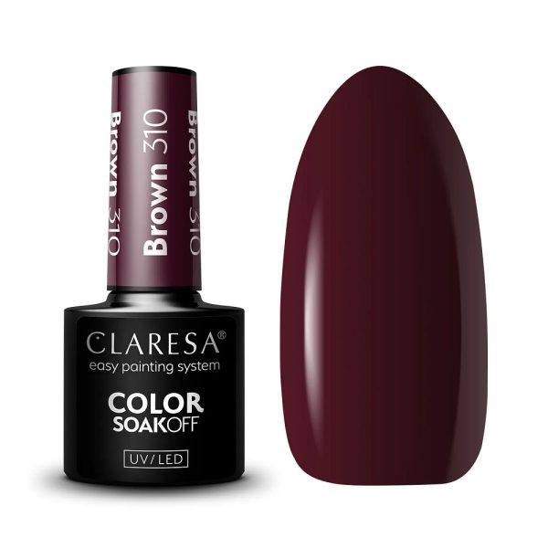 Claresa Color Soak Off UV/LED Brown lakier hybrydowy 310 5g