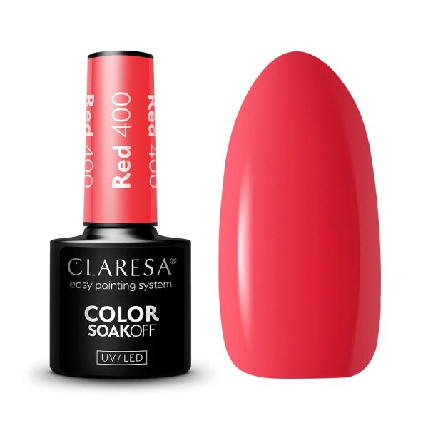 Claresa Color Soak Off UV/LED Red lakier hybrydowy 400 5g