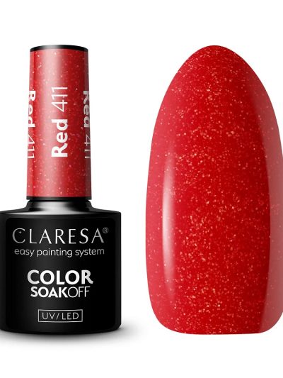 Claresa Color Soak Off UV/LED Red lakier hybrydowy 411 5g