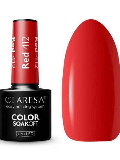 Claresa Color Soak Off UV/LED Red lakier hybrydowy 412 5g