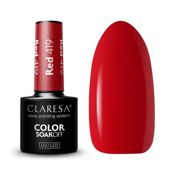 Claresa Color Soak Off UV/LED Red lakier hybrydowy 419 5g