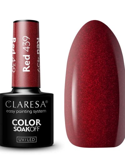 Claresa Color Soak Off UV/LED Red lakier hybrydowy 439 5g