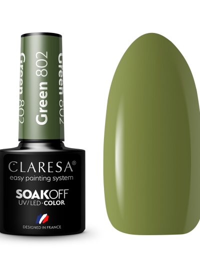 Claresa Soak Off UV/LED Green lakier hybrydowy 802 5g