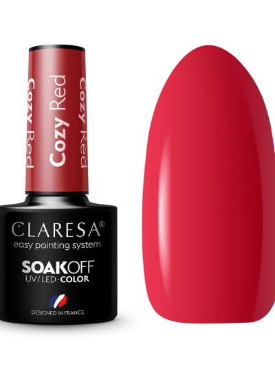 Claresa Soak Off UV/LED Color lakier hybrydowy Cozy Red 5g