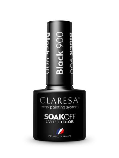 Claresa Soak Off UV/LED Color lakier hybrydowy 900 Black 5g