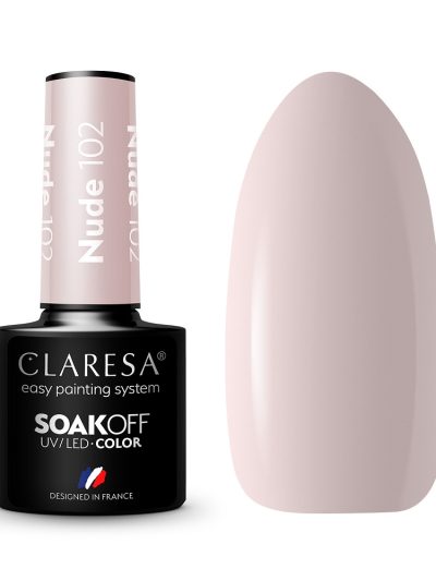 Claresa Soak Off UV/LED Nude lakier hybrydowy 102 5g