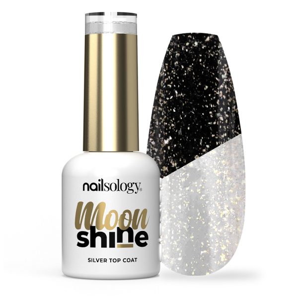Clavier Nailsology Moon Shine brokatowy top hybrydowy Srebrny 8ml