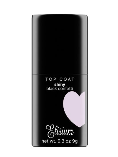 Elisium Top Coat Shiny top do lakierów hybrydowych Black Confetti 9g