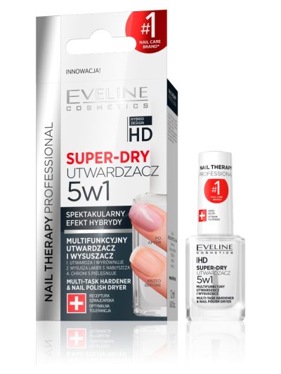 Eveline Cosmetics Nail Therapy Professional Super-Dry 5w1 multifunkcyjny utwardzacz i wysuszacz 12ml