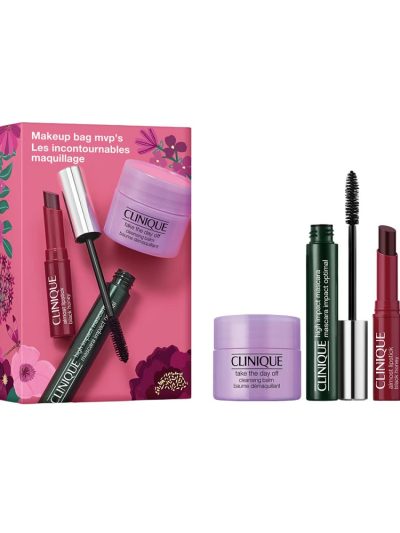 Clinique Makeup Bag MVP's zestaw tusz do rzęs 7ml + pomadka do ust 1.2g + balsam do demakijażu 15ml