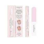 Manucurist Glossy Booster Duo zestaw peeling z kwasem glikolowym + dwufazowa polerka