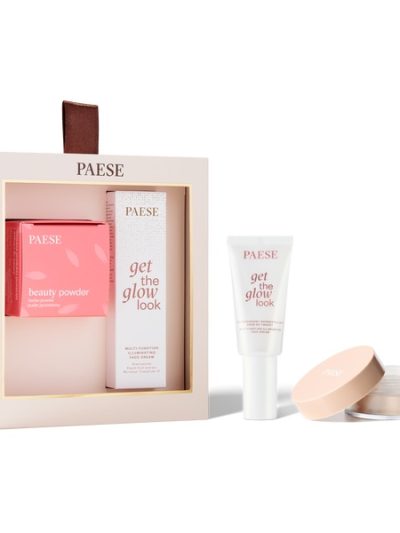 Paese All About The Base 01 zestaw rozświetlający krem do twarzy 30ml + sypki puder jęczmienny 10g
