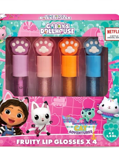 Gabby's Dollhouse Fruity Lip Glosses zestaw błyszczyków do ust 4x2.8ml
